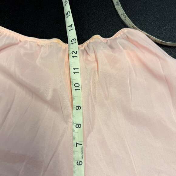 VTG Pink Lace Pajama Set Womens Size 32 Nylon 2-Piece Sleepwear Short Sleeve - Picture 7 of 13